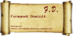 Formanek Dominik névjegykártya