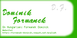 dominik formanek business card